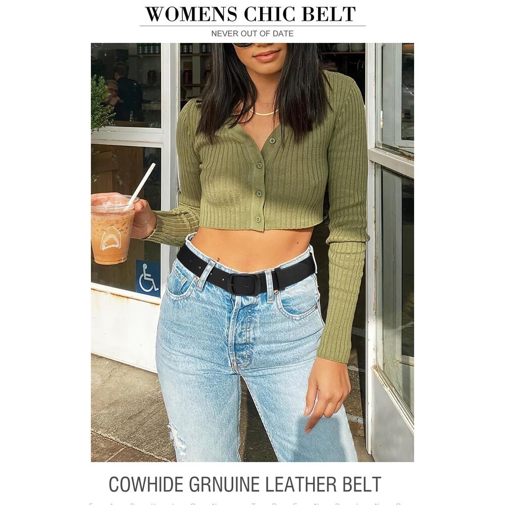 5194 2 Packs Leather Belts For Women Jeans Dress, Fashion Ladies View 6